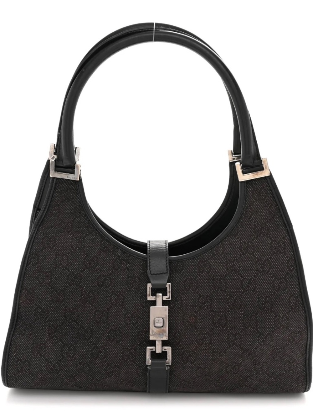 Gucci Monogram Jackie O Black Shoulder Bag